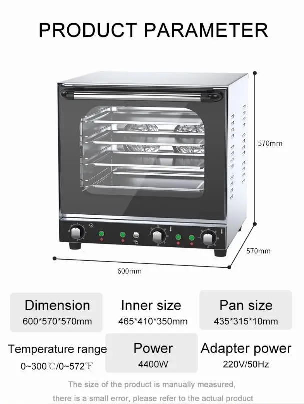 Convenient and Powerful Electric Commercial Convection Toaster Oven With Steam Function