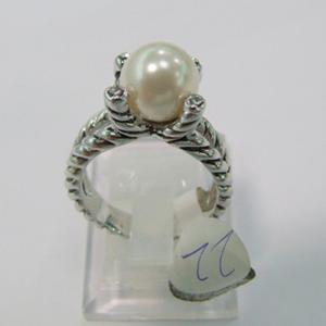 China (R-03) DY CABLE PEARL RING With Crystal wholesale