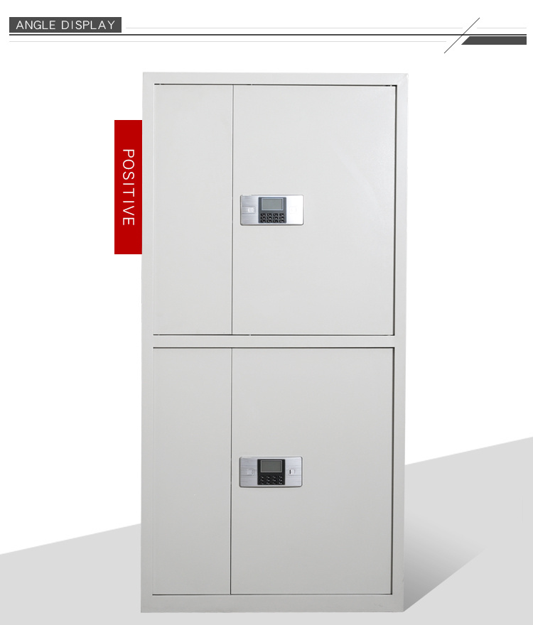 Electronic Smart Lock ISO9001 Confidential Cabinet Two Doors Vertical White