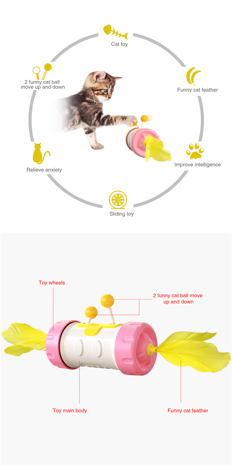 Hot Sale Cat Balance Car Cat Catnip Hair Interactive Self-playing Pet Toy