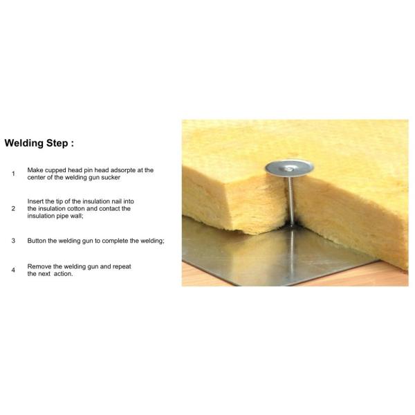 38mm Weld Type Cupped Head Insulation Pins For Welding Capacitor Discharge