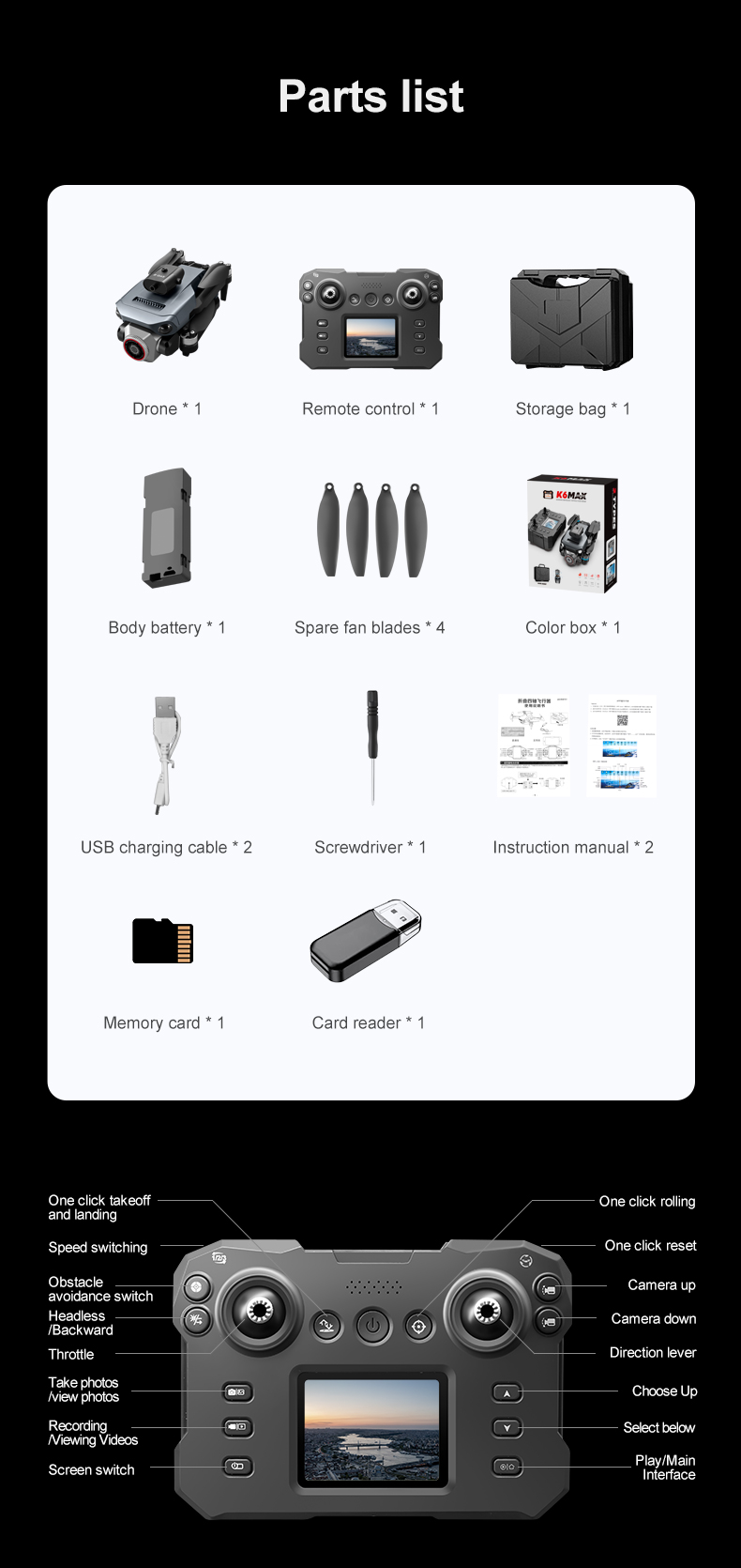 NO Private Mold K6 Mini Drone with 4k Dual Camera Wifi Fpv 360 Obstacle Avoidance Folding Quadcopter Helicopter Gifts