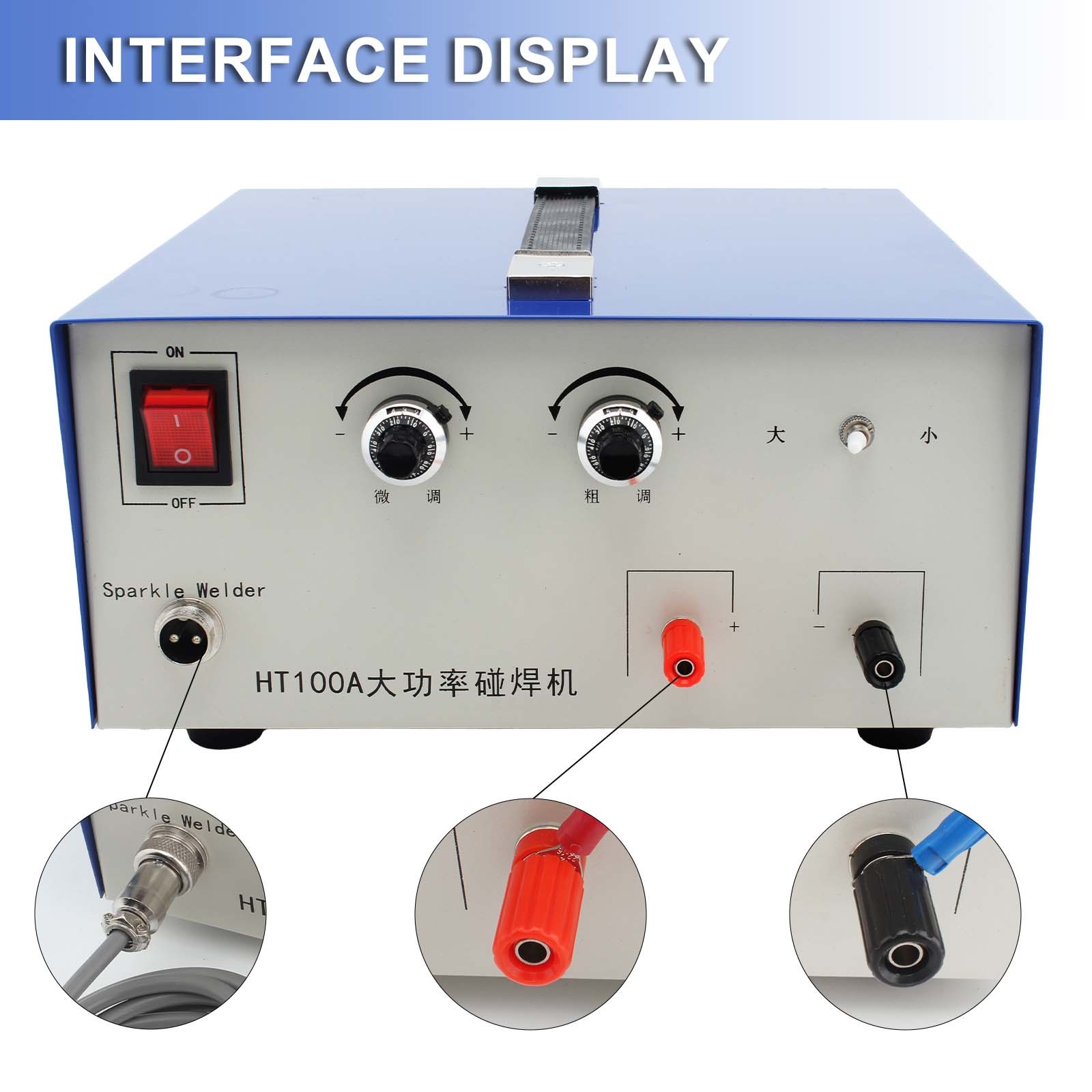 100A Jewelry Welding Machine Jewelry Spot Welder 600W Adjustable Pulse Sparkle
