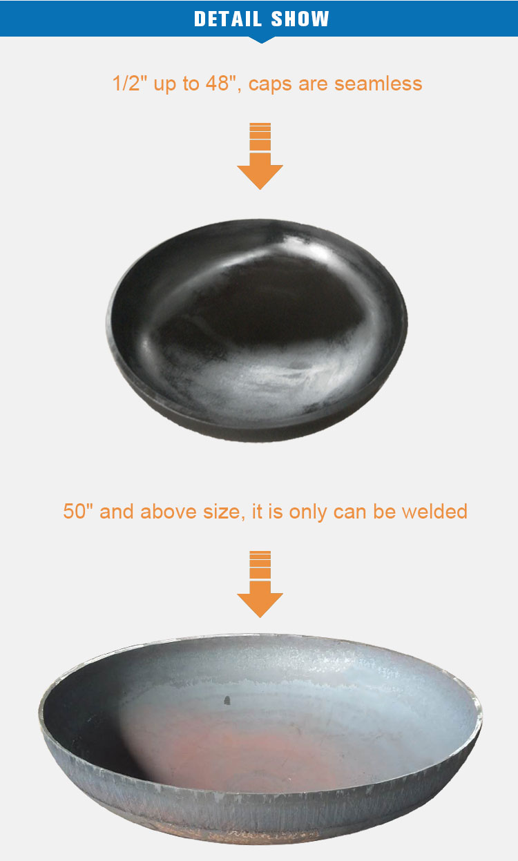 WPHY 60 WPHY 52 Carbon Steel End Cap Welded DIN 28011 Elliptical Dished