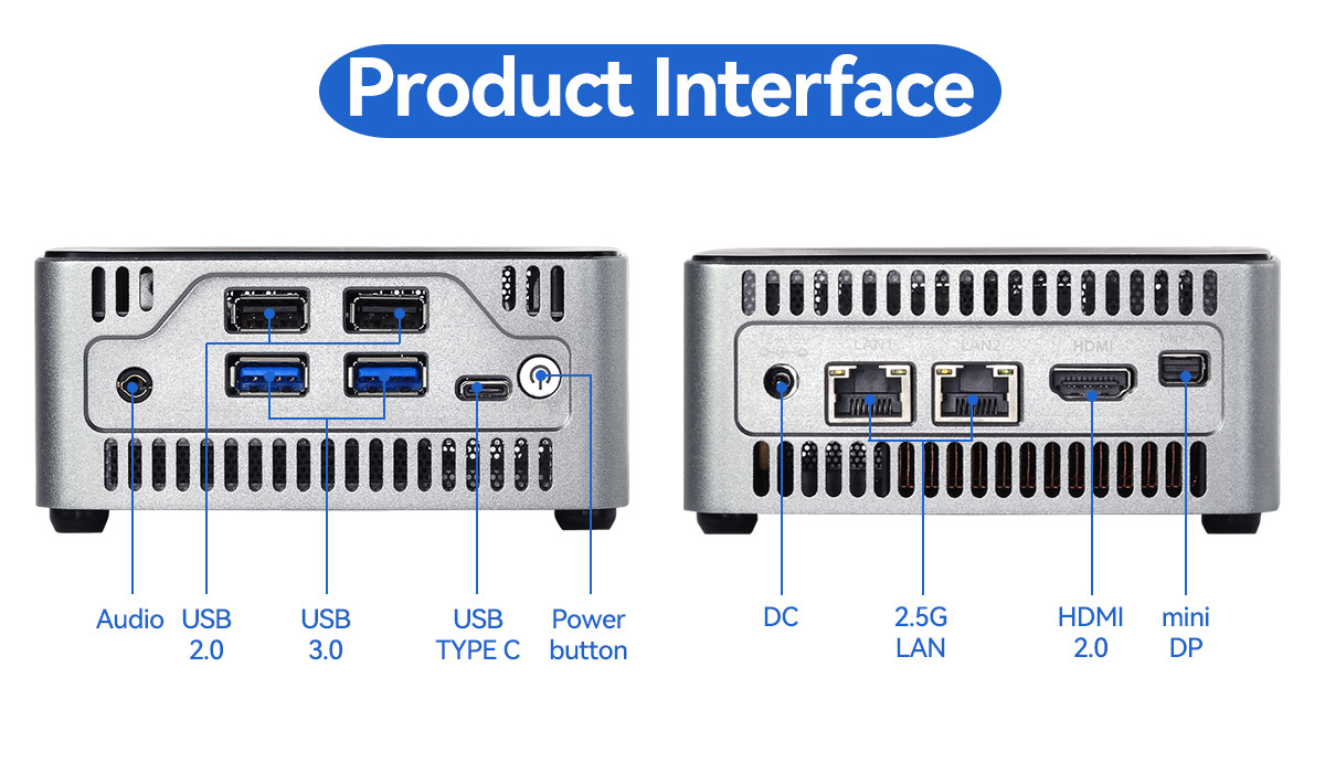 Intel Core i5 1135G7 Home Mini PC M.2 2242 SSD With Dual LAN And Fan