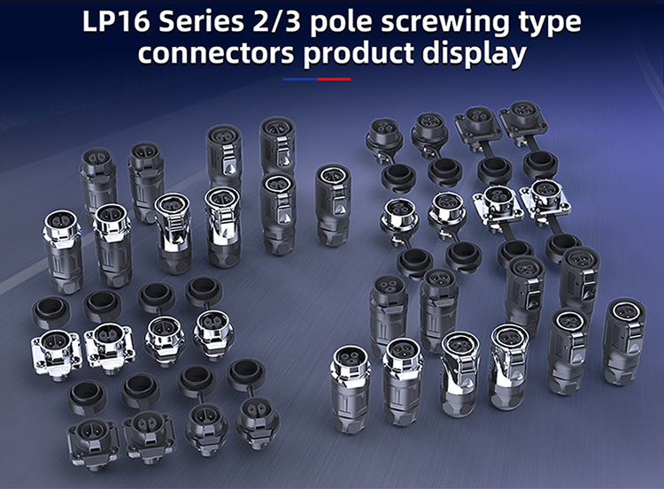 Cnlinko LP-16-3 Pin Ip68 Connector Industrial Plastic and Metal Wiring Screw Waterproof Aviation Plug Connector 3 Pin Plug