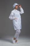 Anti Static ESD Labcoat Garment Resuable Class1000 straight open stand collar