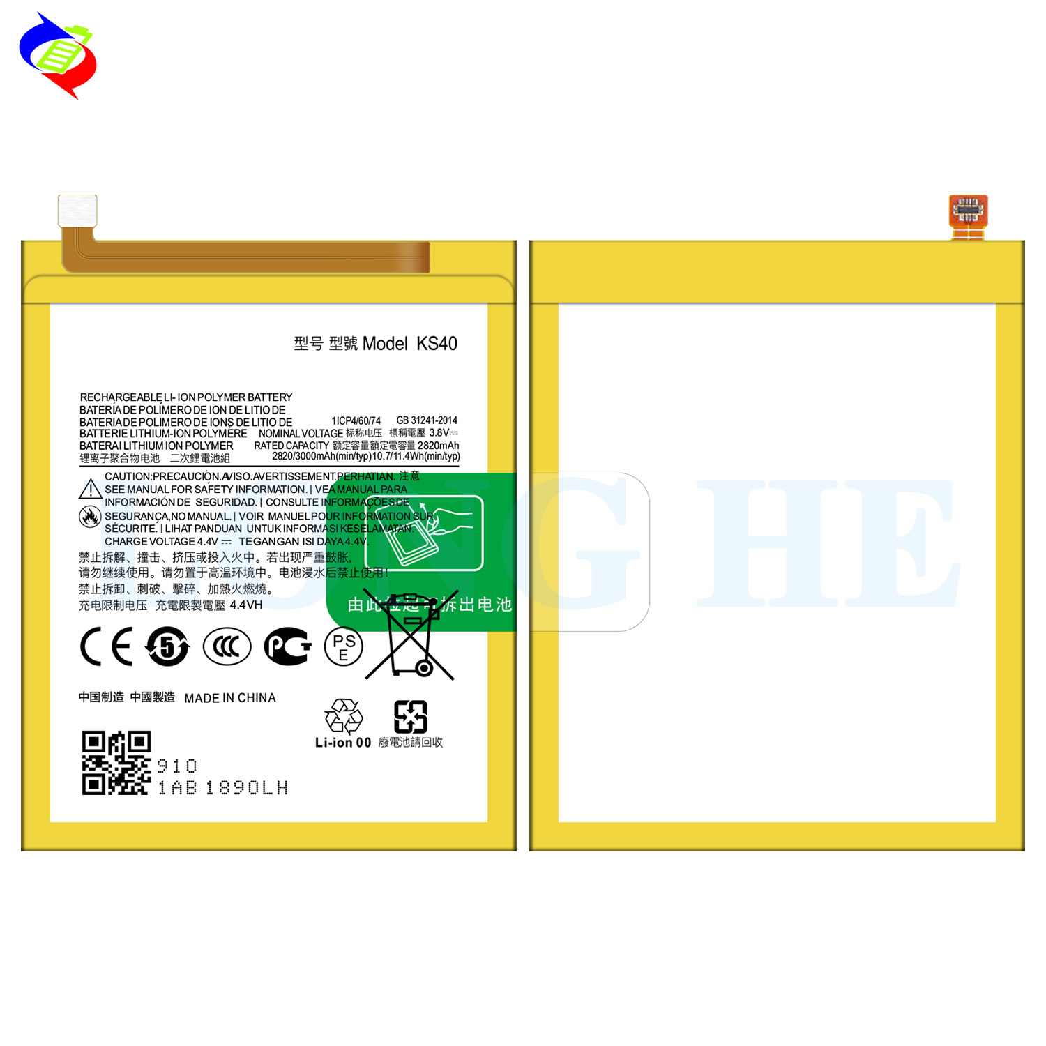KS40 3000mAh 4.4V Polymer Lithium Battery Perfect for MOTO E6 Play US XT2029 XT2029-1