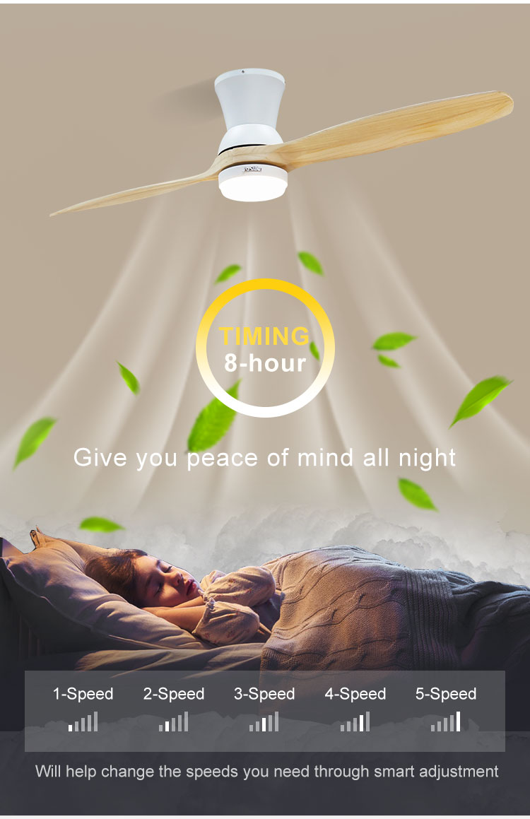 School Living Room LED Ceiling Fan 52 inch Support Dimmer Yes 3 Colors Natural Blades