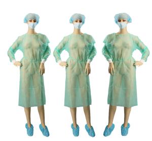 China Lightweight Non Woven Garments / Hospital Patient Gown Kintted Cuffs wholesale
