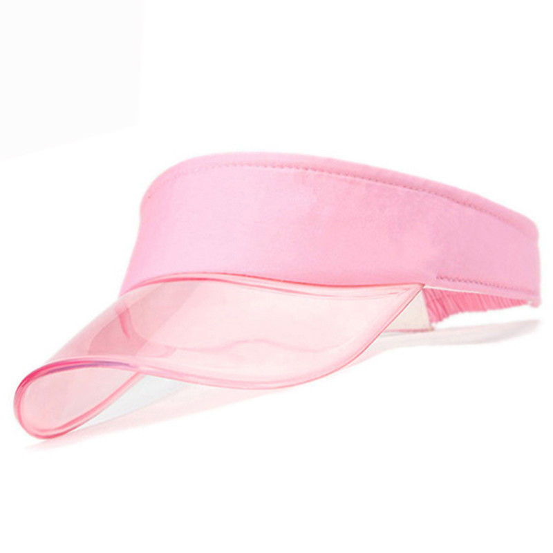 Transparent Sun Visor Caps Adjustable 56cm 58cm Fluorescent Color