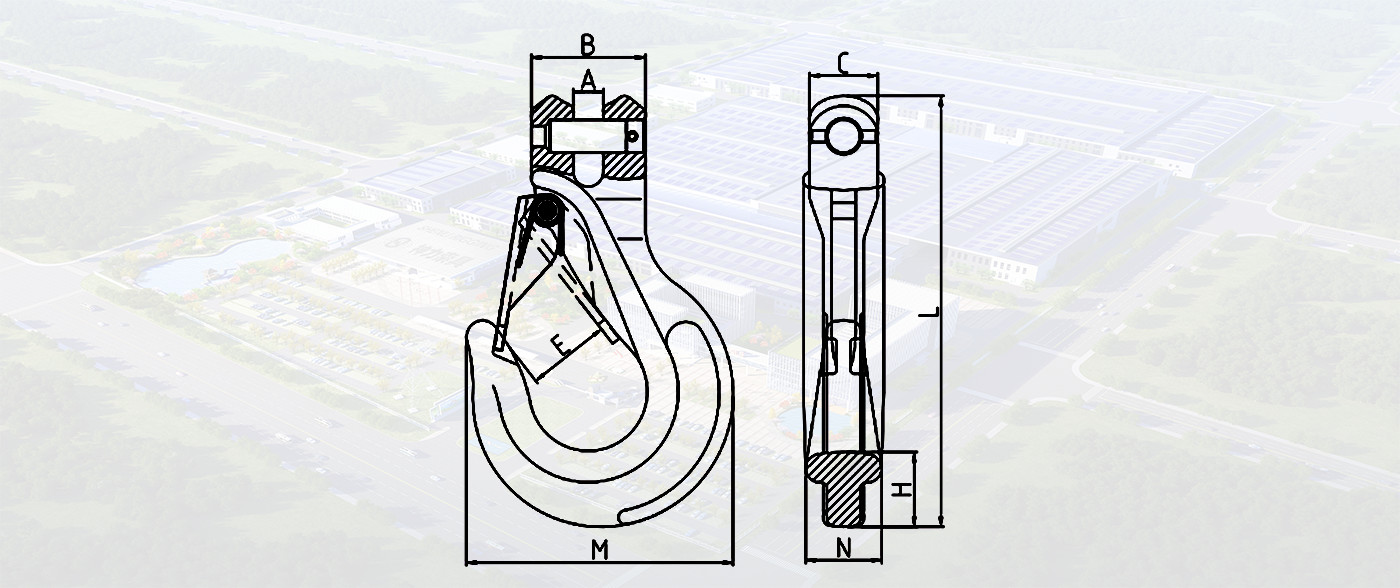 SLR848-G80 CLEVIS SLING HOOK WITH LATCH