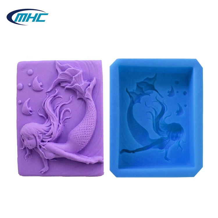 Silicone Baking Utensils Diy Handmade 3d Model Mermaid Shaped Logo Molds Silicone Fondant