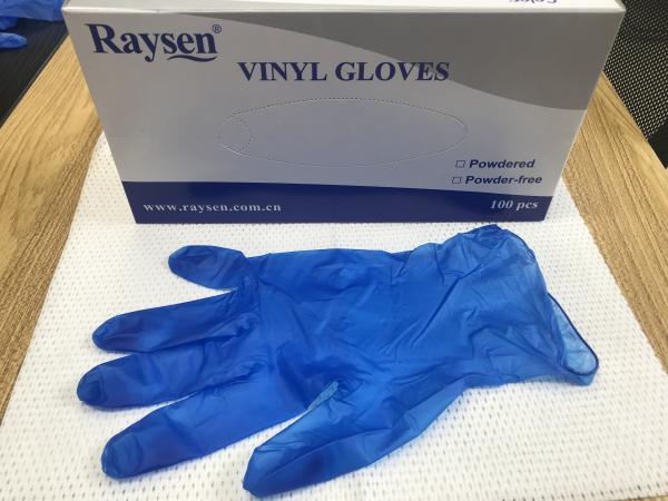 Blue Color Disposable Food Contact Gloves / Restaurant Disposable Food Safe