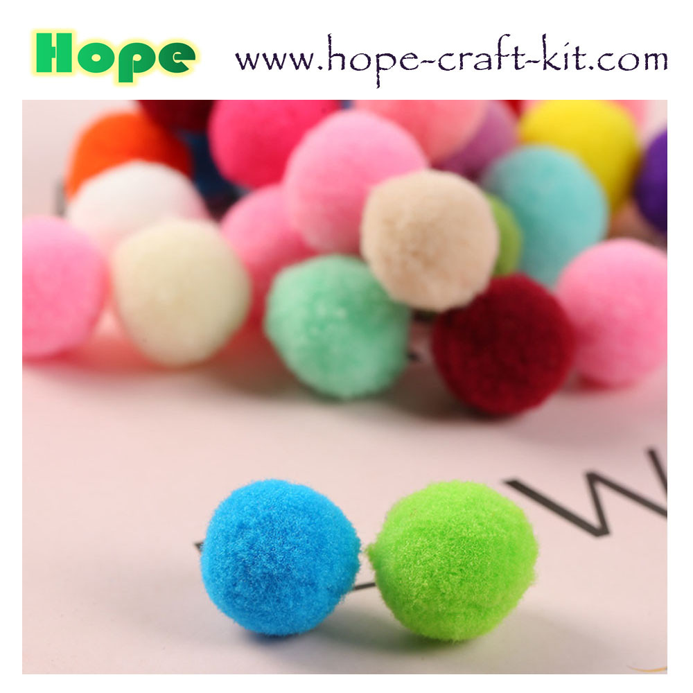 Assorted color & sizes soft shinning glittering Pom pom ball beads for hobbies and kids hand-crafted DIY material