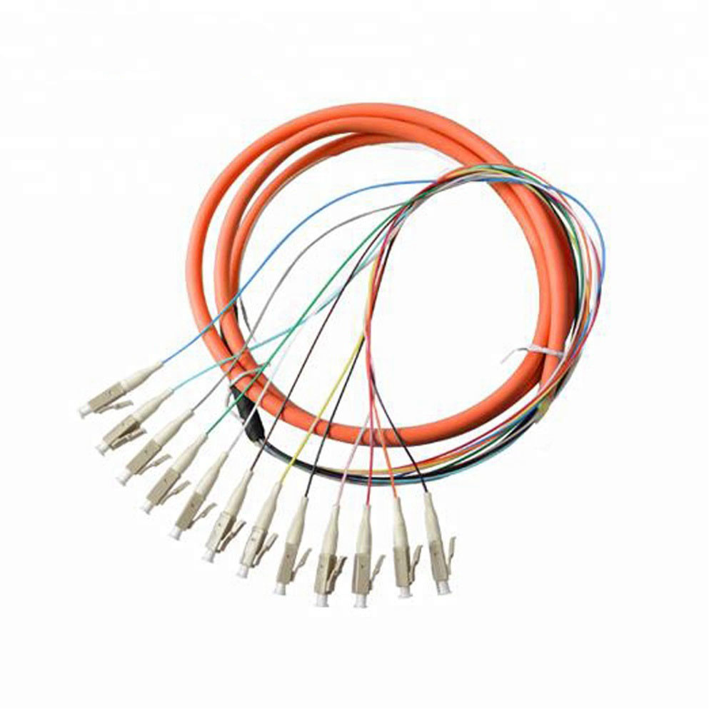 OM1 OM2 Multimode Fiber Pigtail Color Coded Bunch Ribbon Fan Out Customized Length
