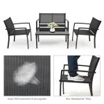 Balcony or Patio Lounge Set Metal Frame Garden Set for Outdoor 4 Seating