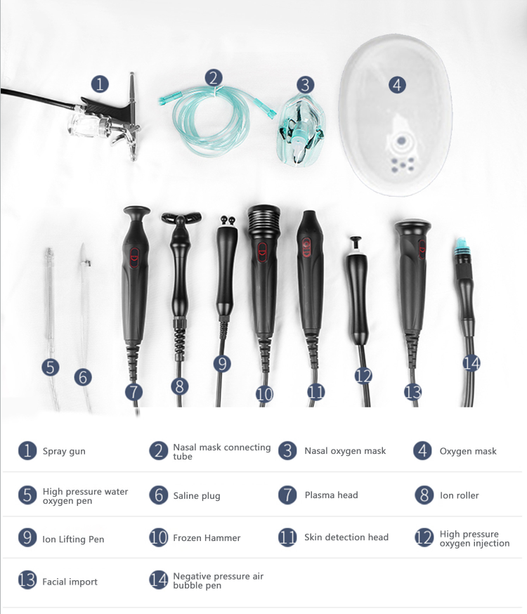 Multifunction 13 In 1 oxygen Therapy Facial Machine 300w 240V