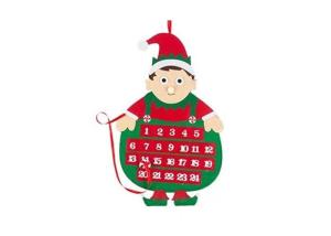 China 66*41 Cm Felt Christmas Decorations Christmas Pattern Advent Calendar With 24 Pockets wholesale