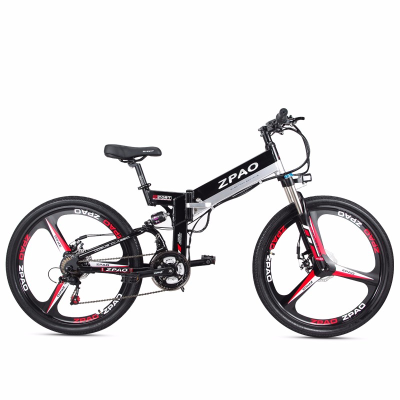 26 Inch Wheel Electric Folding Bicycle 250W 350W Aluminium Alloy Frame 48V 10.4AH