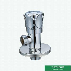 China Chromed Wall Mounted Toilet Water Stop Flower Handle Quick Open Bathroom Cock Valve Brass Angle Valve wholesale