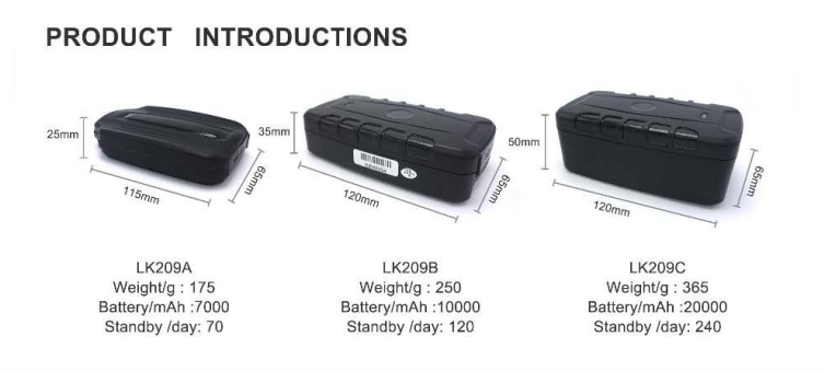 LK209a LK209b LK209c 20000mAh 3G Long Battery Life GPS Vehicle Tracking Device OEM, Tracking Device Vehicle GPS Tracker Magnetic