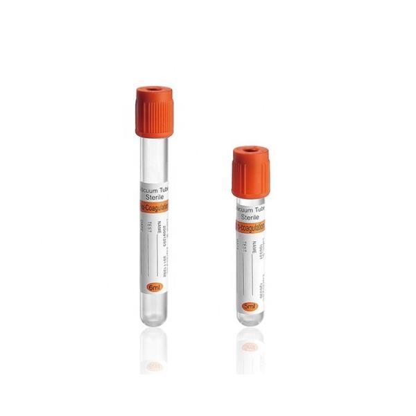 Single Use Clot Activator Tube Blood Collection Tube Sterile Glass Disposal