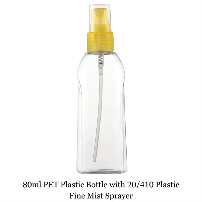 80ml PET Plastic Bottle with Plastic Pump Sprayer Cap for Shampoo Shower Gel Lotion Essence
