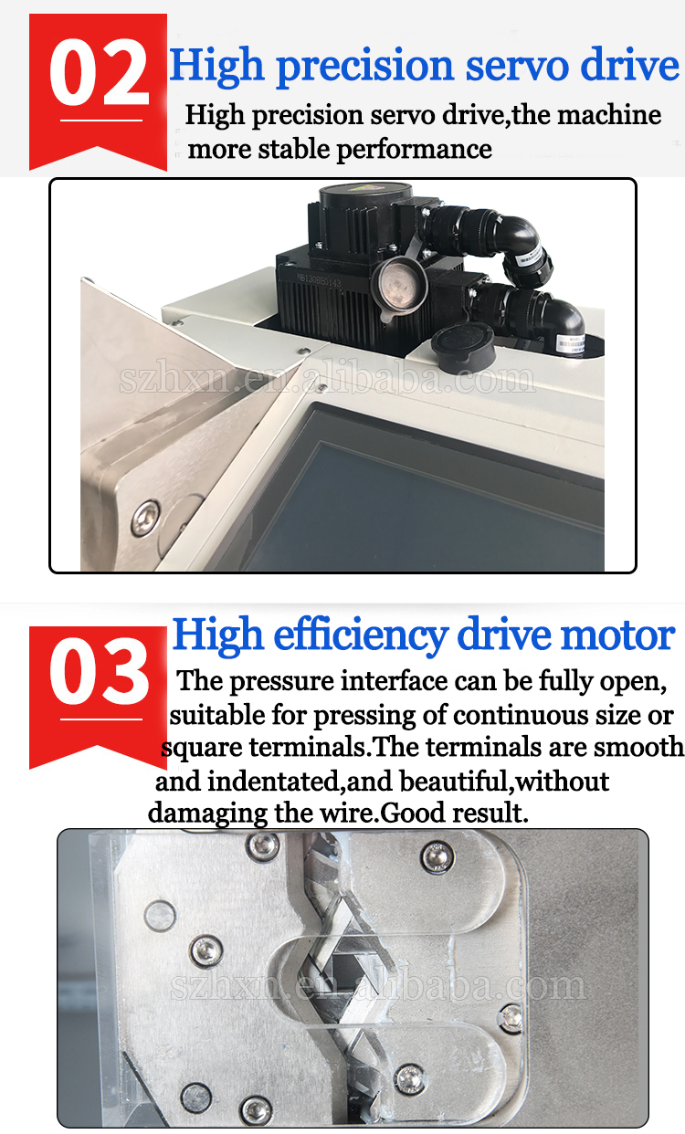 AC220V 50Hz Hexagonal Free Mode Servo Terminal Crimping Machine with 40KN Pressing Pressure
