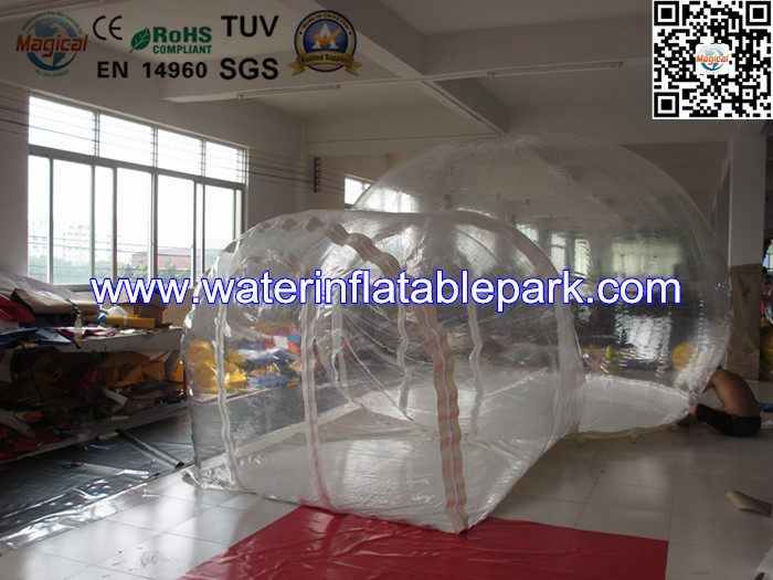 Custom Printed Inflatable Bubble Tent , Waterppol Inflatable Spleeping Tent