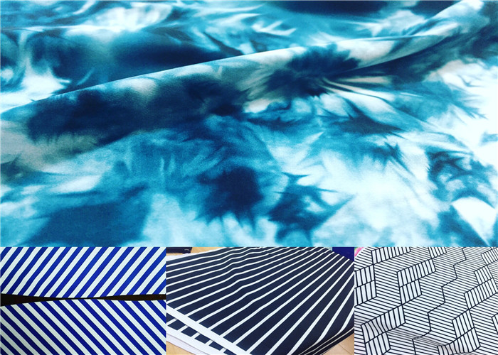 Eco Friendly Nylon Lycra Swimsuit Fabric Sun Tan Ray Through Anti Microbial