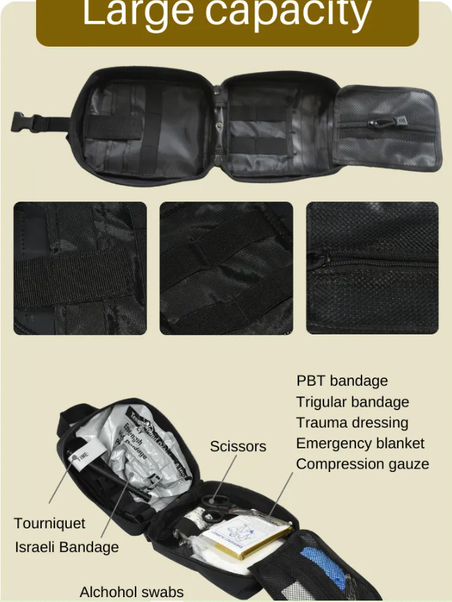 600D Oxford Medical Emergency Bag Outdoor First Aid Kit Combat Individual Tactical Bag