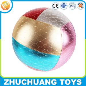 China 25cm kids pvc inflatable plush fabric covered toy volleyball balls wholesale