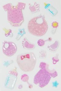 China Cute Baby Girl Clear Japanese Puffy Stickers Lovely Little 3D Shapes wholesale