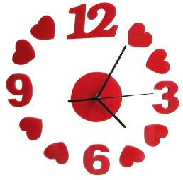 China Red Heart Princess Deisgn DIY Acrylic Contemporary Art Wall Clock SH-31 wholesale