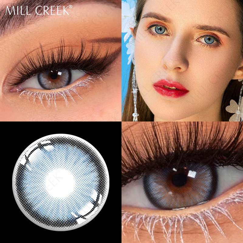 Yearly Natural Colored Diamond Sugar Blue Circle Lenses 14mm 2 Tone