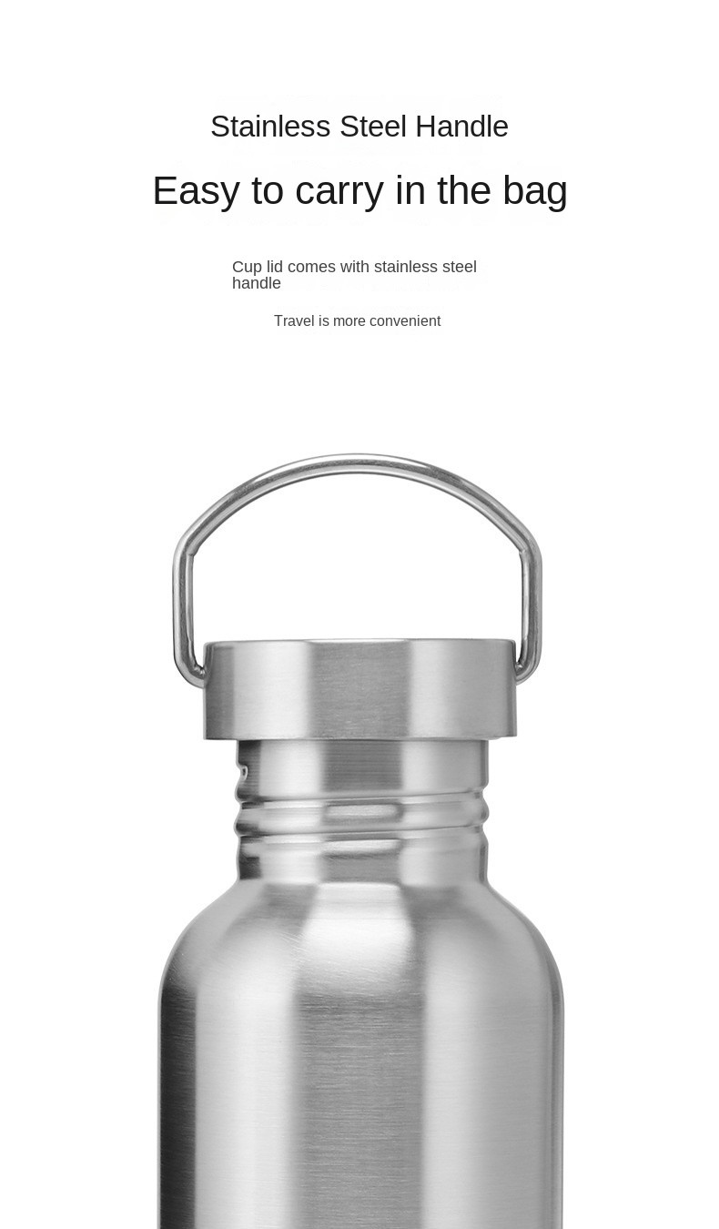 350ml 500ml 600ml Oem Odm Single Wall Stainless Steel Water Bottle BPA Free Stainless Steel Travel Water Bottle Lightweight Minimalistic Design