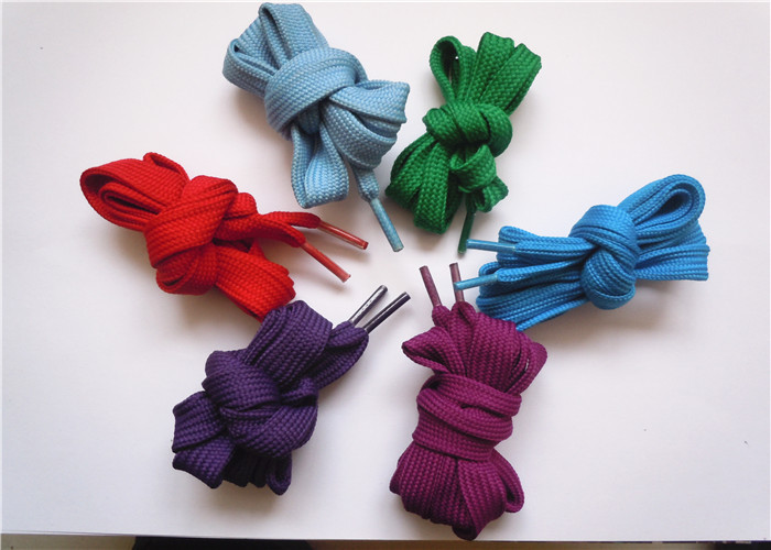 54 Inch Flat Cotton Shoelaces / Flat Elastic Shoelaces For Running Shoe