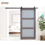 Fashion MDF Interior Doors Sliding Mirror Barn Doors Wood And Tempered Glass