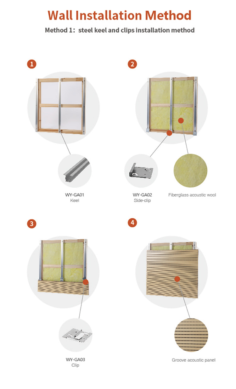Melamine MDF Grooved Acoustic Panels 133x2440mm 197x2440mm For Ceiling And Wall
