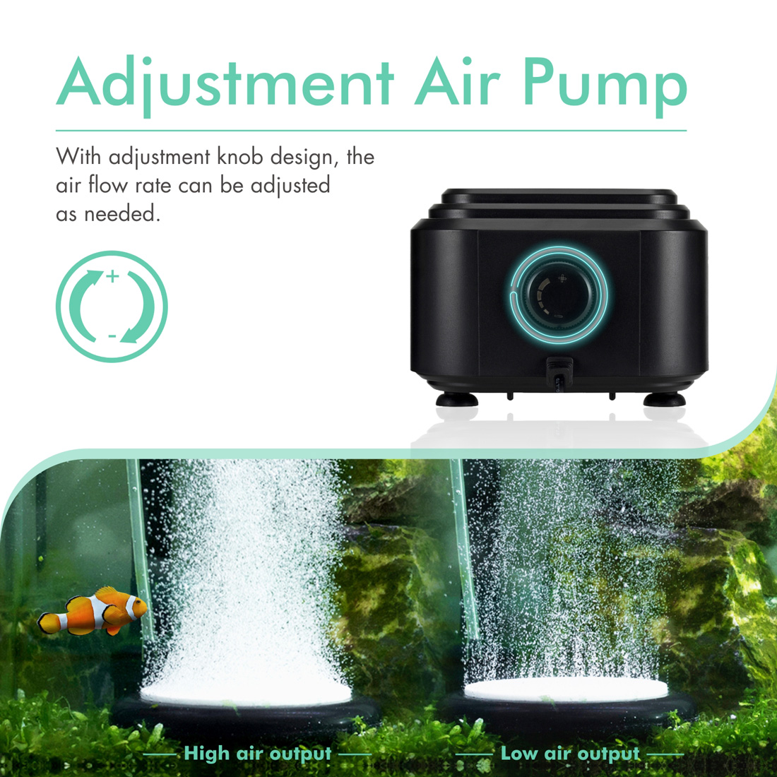 10W Dual Outlet Silent Aquarium Pum Bubbler