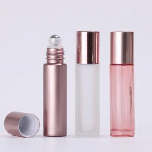 China 5ml Glass Cosmetic Containers Rose Gold Roller Bottles Hot Stamping wholesale