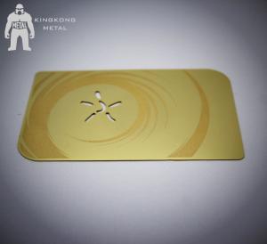 China 24K Real Gold Plated Laser Cut Metal Business Card Membership Card wholesale