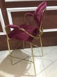 Flannel Fabric 77cm 116cm Wrought Iron Bar Chair
