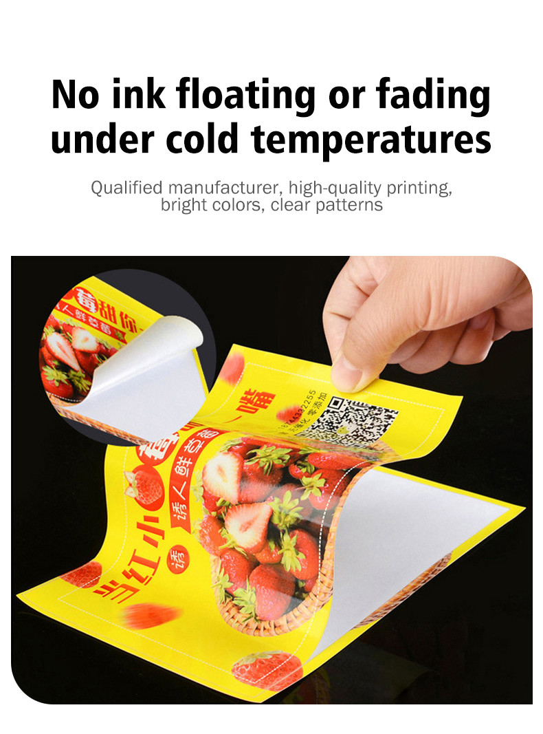 Custom Juice Bottle Frozen Food Label Roll Printed Self Adhesive Waterproof