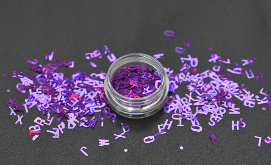 Excellent Nail Art Effect Poly Holographic Chunky Glitter Letter Shape Glitter Mix for Crafts within 365 Colors