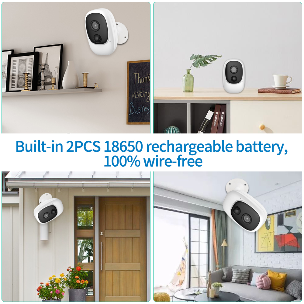 Remote Control Night Vision Two-way Audio Pir Wify Outdoor Camera Work with Tuya Amazon Google App