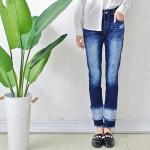 Vintage Straight Women Denim Skinny Jeans Full Length Spandex / Cotton