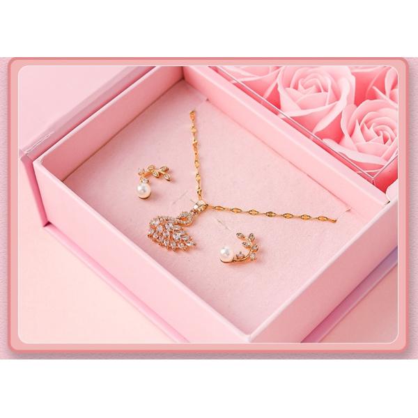 Chinese Valentine'S Day Flip Jewelry Gift Box Valentine'S Day Jewelry Box Nine Roses Gift Box Eternal Flower Jewelry Packaging Box