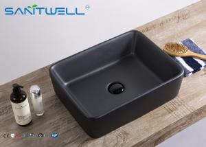 China Fashion Ceramic Art Basin Matte Black Bathroom Sink 480*370*130 mm New Style wholesale